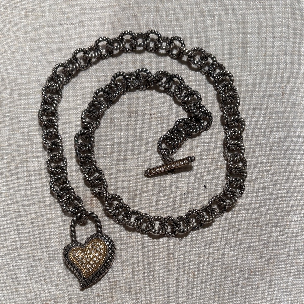 Andrea Candela Silver and Gold Heart Necklace